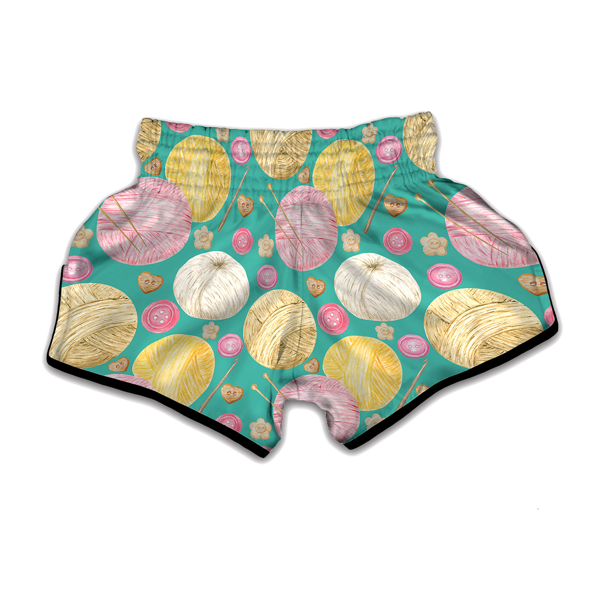 Watercolor Yarn Pattern Print Muay Thai Boxing Shorts