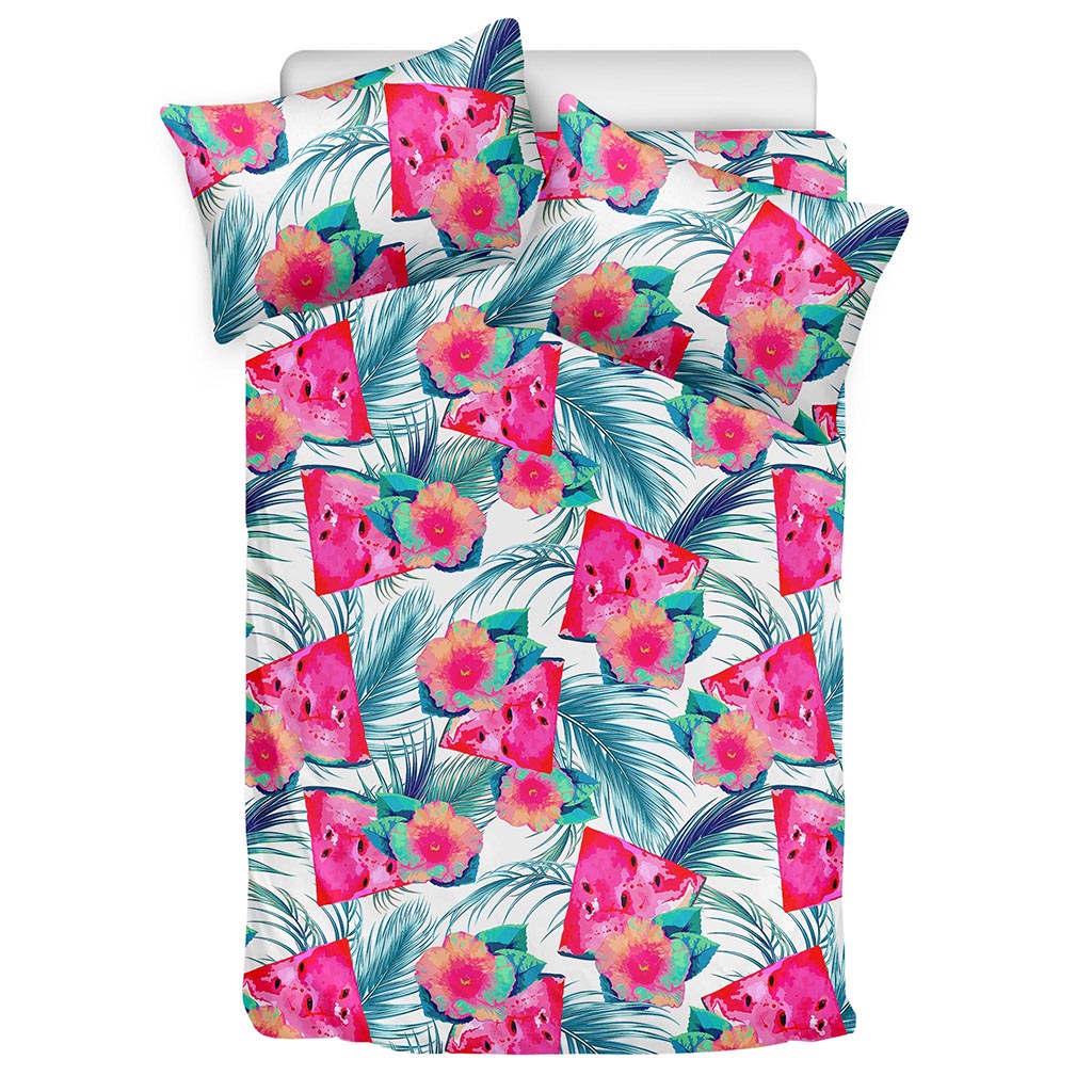 Watermelon Teal Hawaiian Pattern Print Duvet Cover Bedding Set