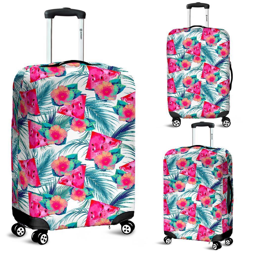Watermelon Teal Hawaiian Pattern Print Luggage Cover GearFrost