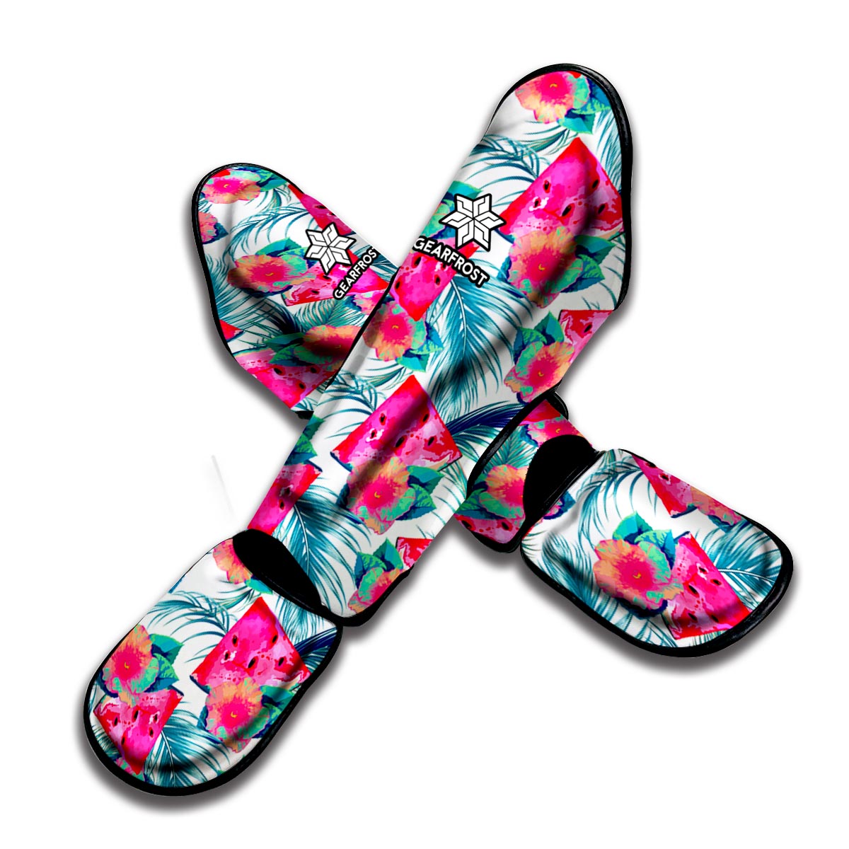 Watermelon Teal Hawaiian Pattern Print Muay Thai Shin Guard