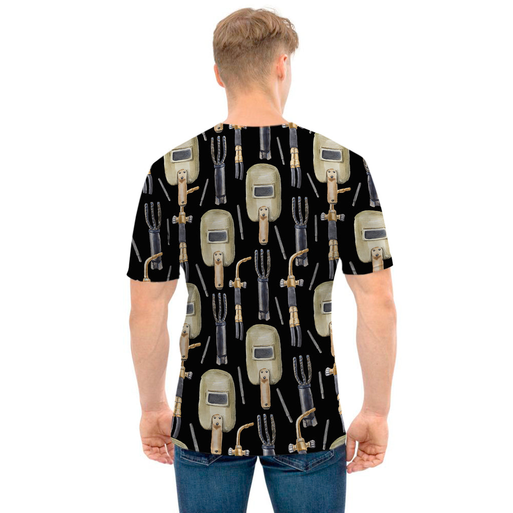 Welding Mask Pattern Print Men's T-Shirt