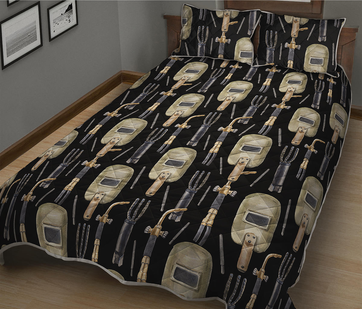 Welder Mask Pattern Print Hooded Blanket main image 0