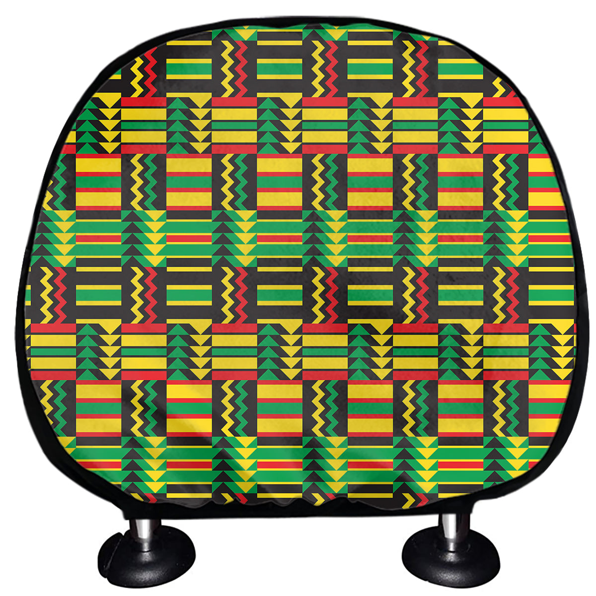 West African Kente Tribal Pattern Print Car Headrest Covers