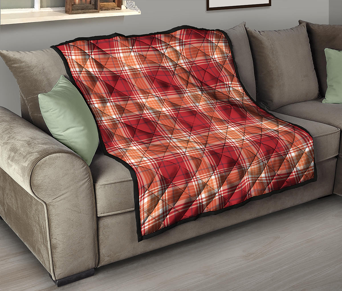 Western Tartan Pattern Print Quilt