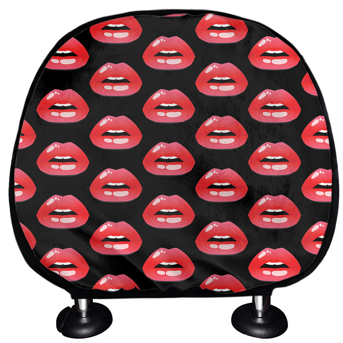 Wet Lips Pattern Print Car Headrest Covers