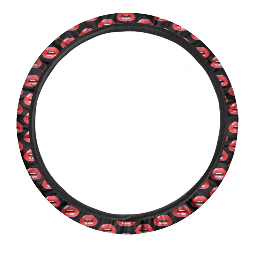 Wet Lips Pattern Print Car Steering Wheel Cover