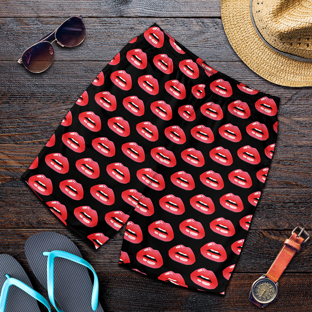 Wet Lips Pattern Print Men's Shorts