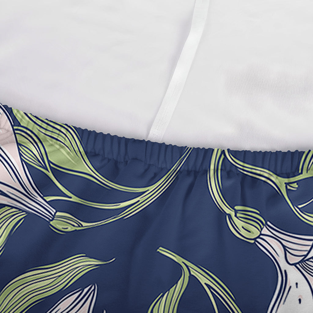 White Alstroemeria Pattern Print Sofa Cover