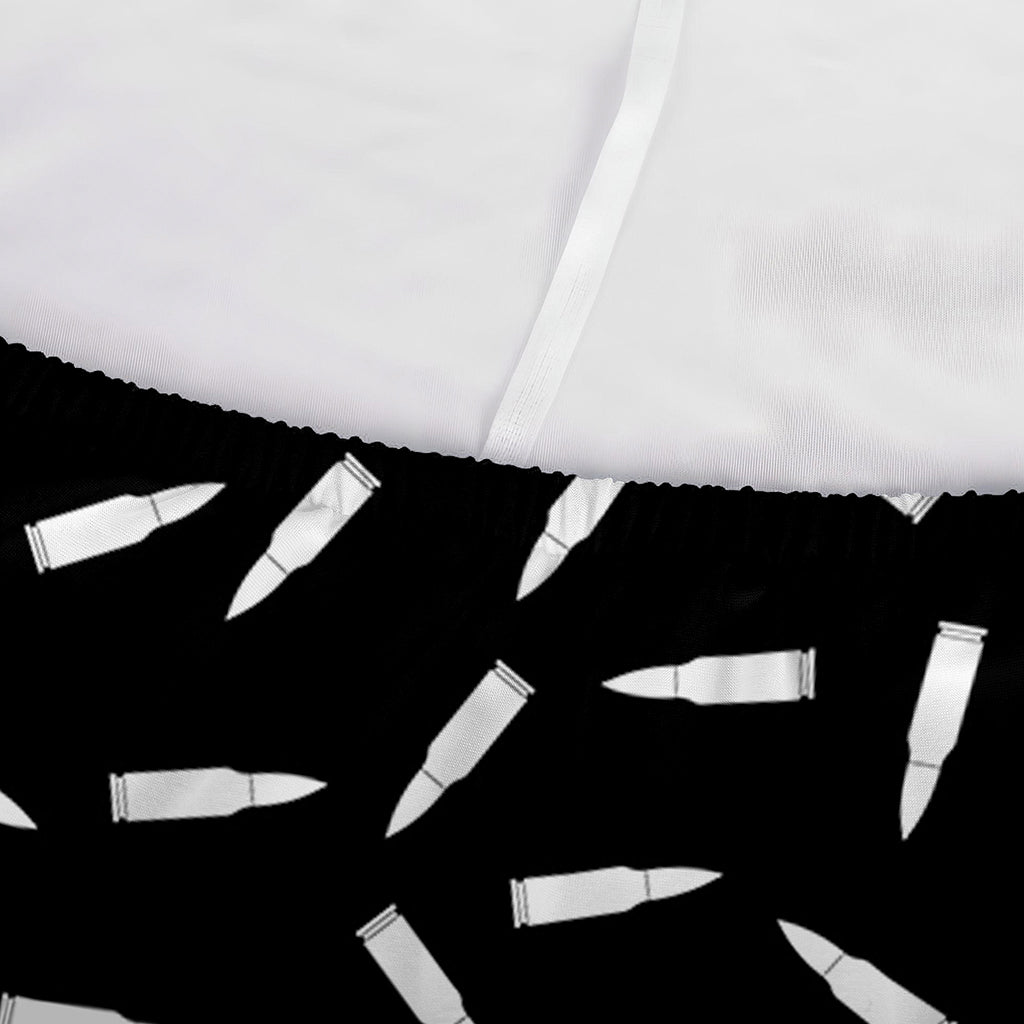 White And Black Gun Bullet Pattern Print Sofa Cover