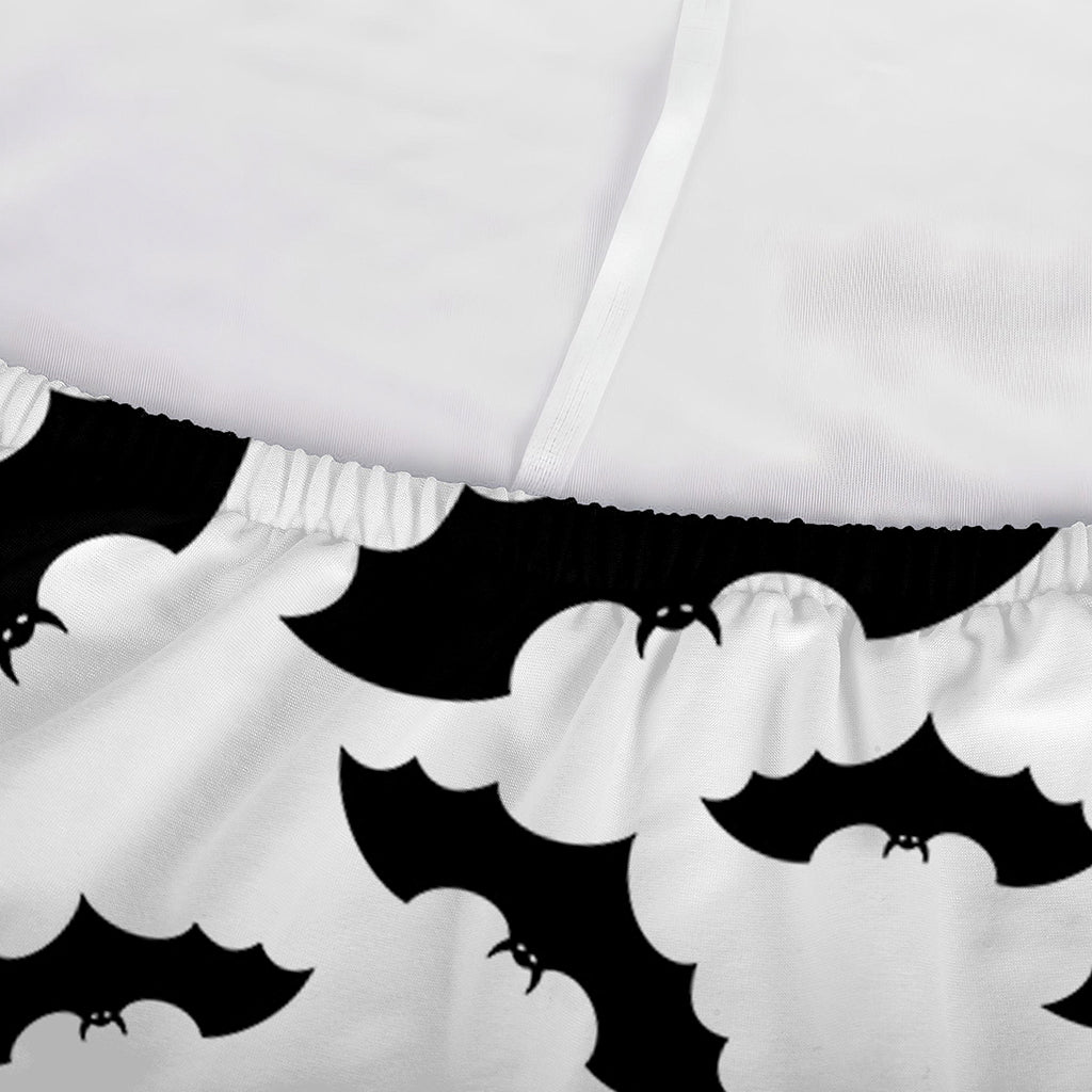 White And Black Halloween Bat Print Sofa Cover