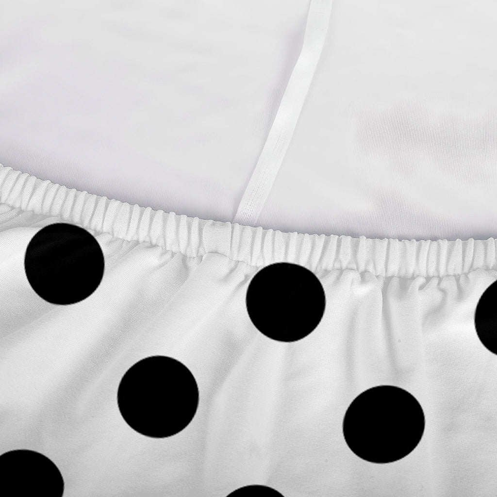 White And Black Polka Dot Pattern Print Sofa Cover