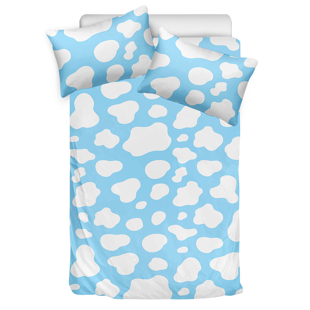 White And Blue Cow Print Duvet Cover Bedding Set