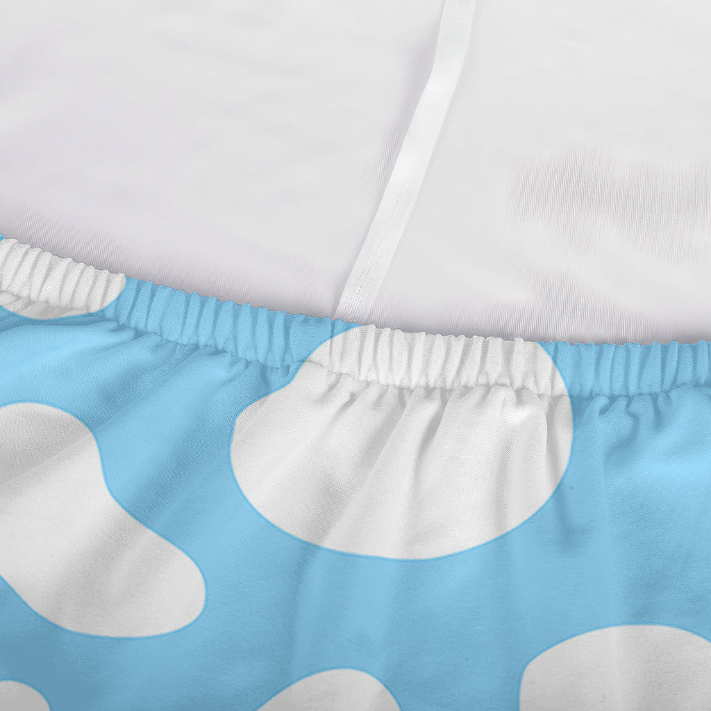 White And Blue Cow Print Sofa Cover