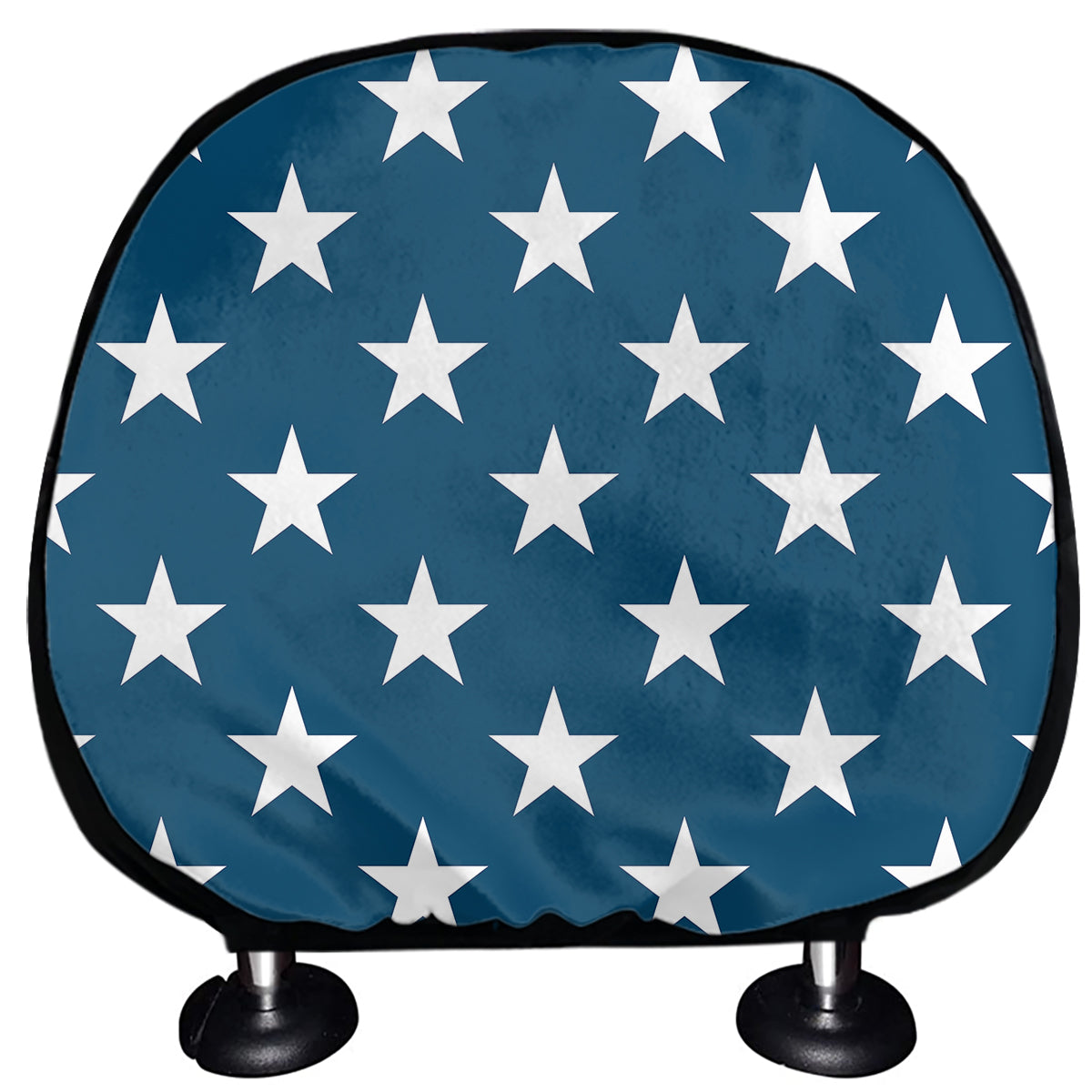 White And Blue USA Star Pattern Print Car Headrest Covers