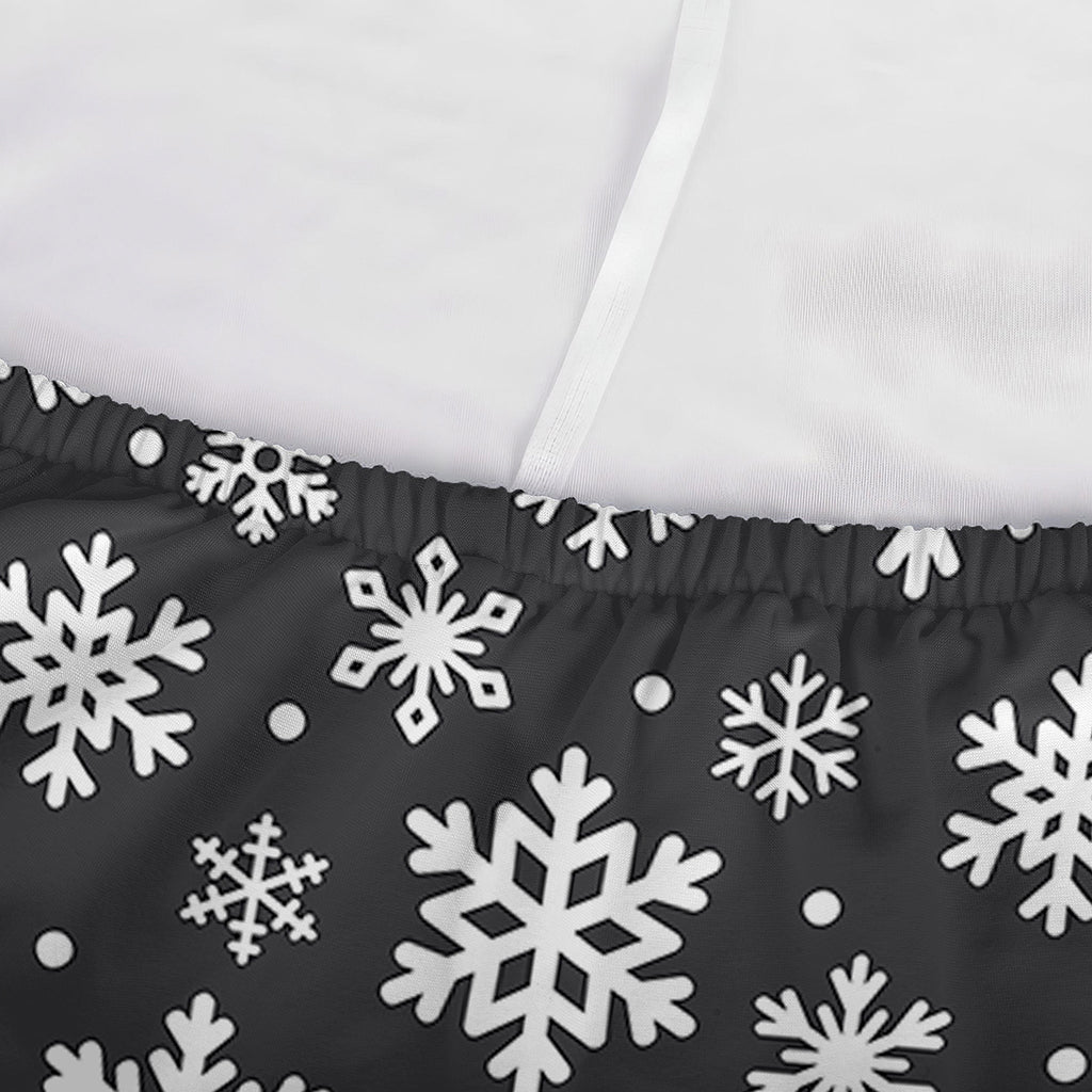White And Grey Snowflake Pattern Print Sofa Cover