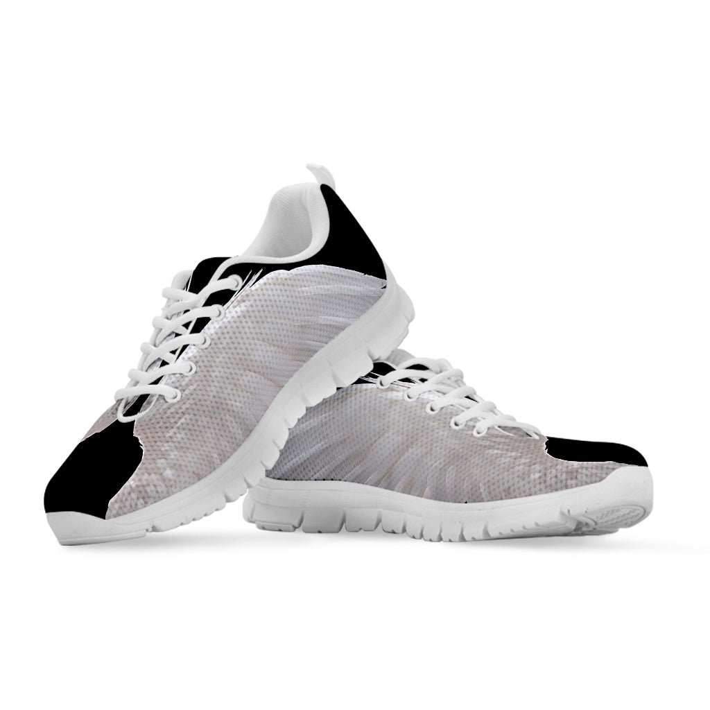 White Angel Wings Print White Sneakers
