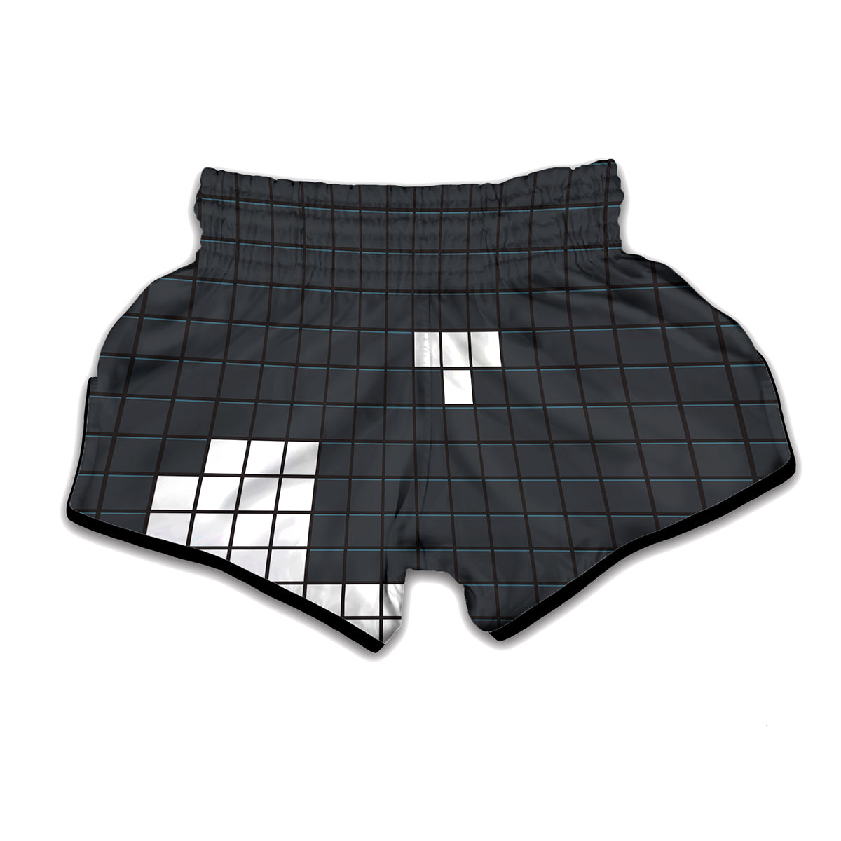 White Brick Puzzle Video Game Print Muay Thai Boxing Shorts