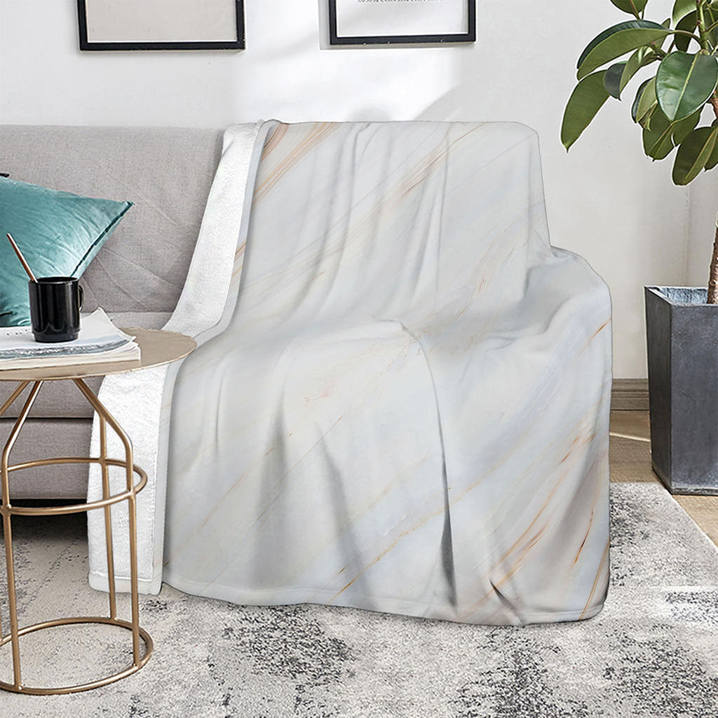 White Brown Smooth Marble Print Blanket
