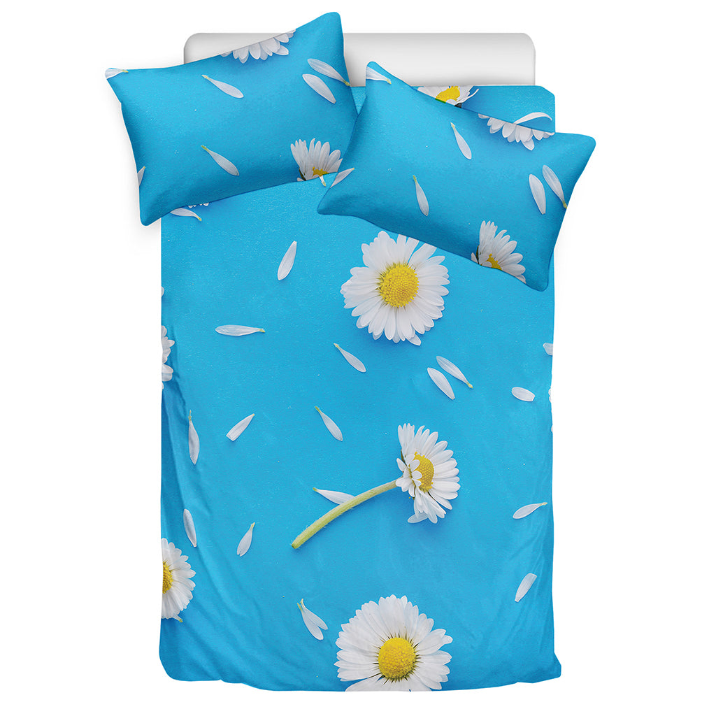 White Daisy Flower Print Duvet Cover Bedding Set