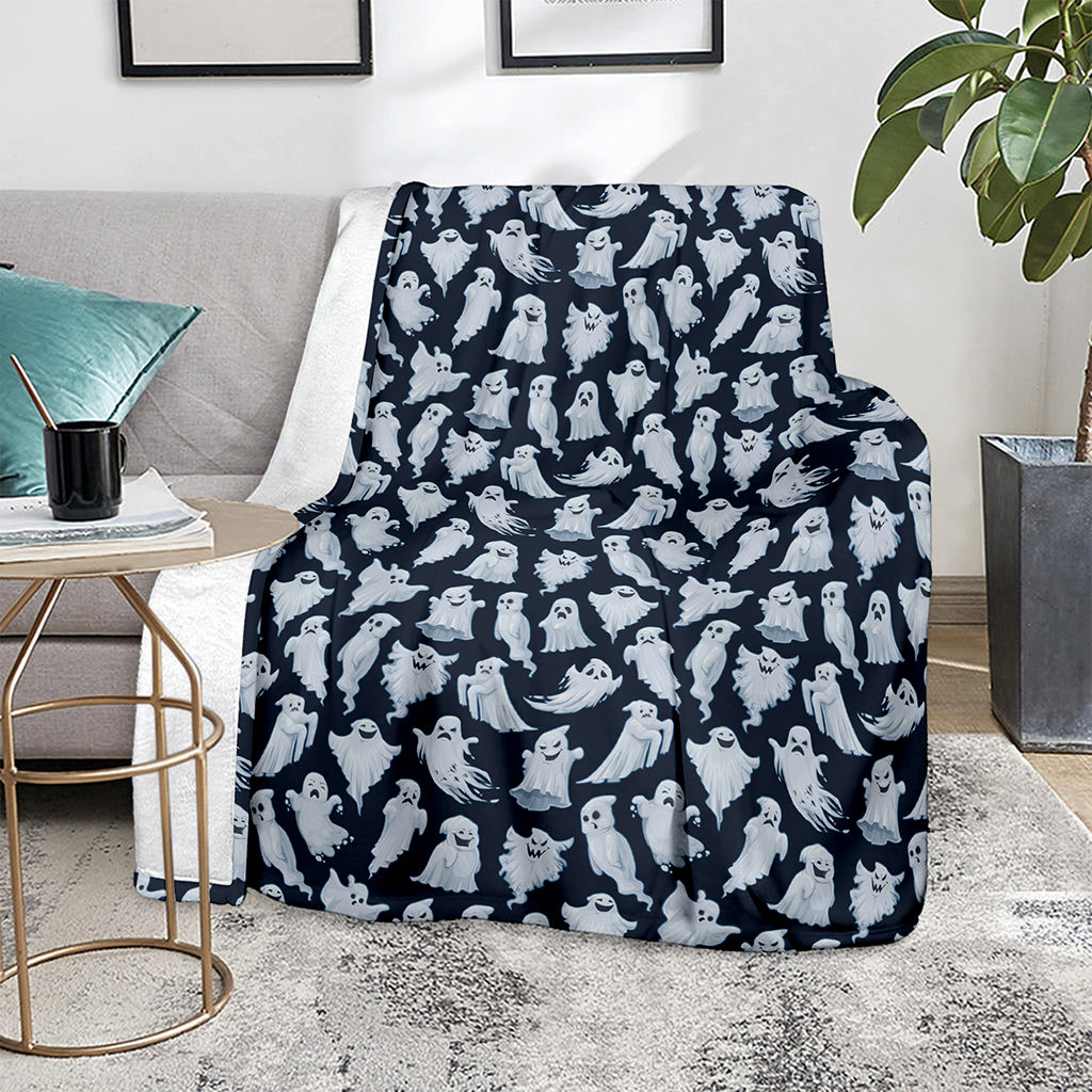 White Ghost Pattern Print Blanket