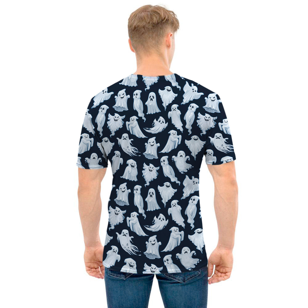 White Ghost Pattern Print Men's T-Shirt