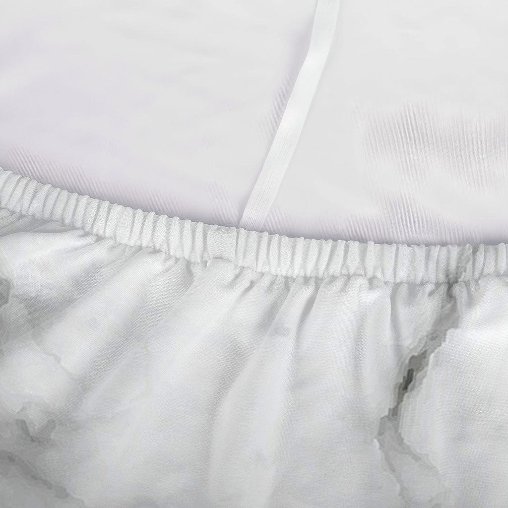 White Grey Smoke Marble Print Sofa Cover