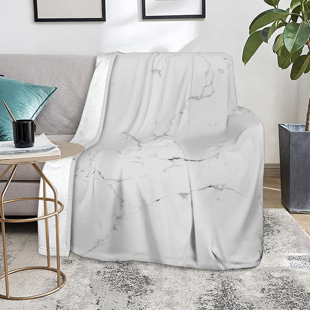 White Grunge Marble Print Blanket