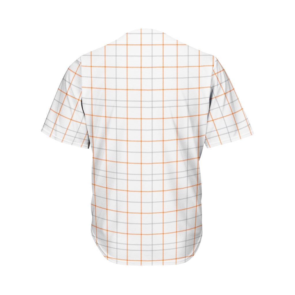 White Halloween Tattersall Pattern Print Men's Baseball Jersey