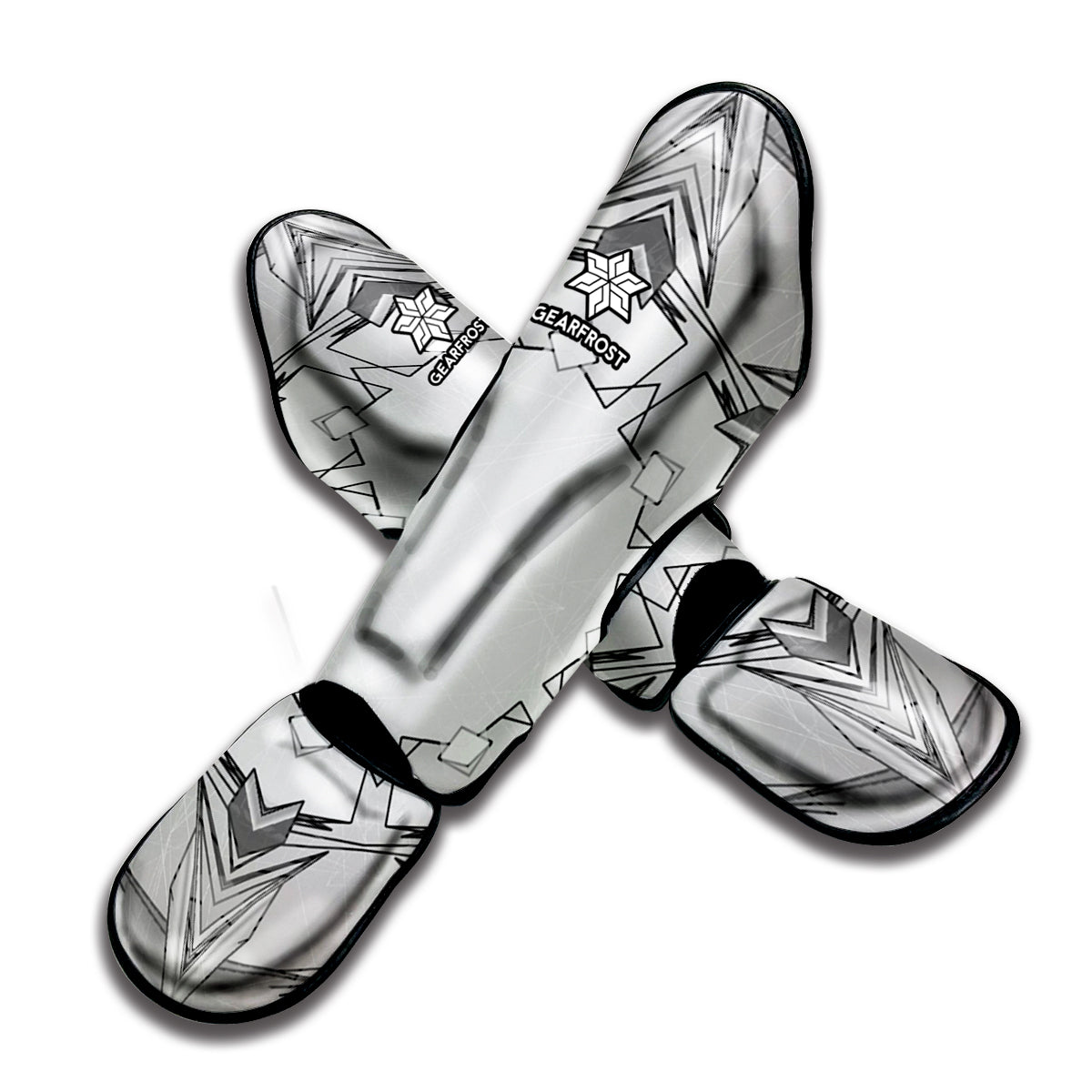White Kaleidoscope Print Muay Thai Shin Guard