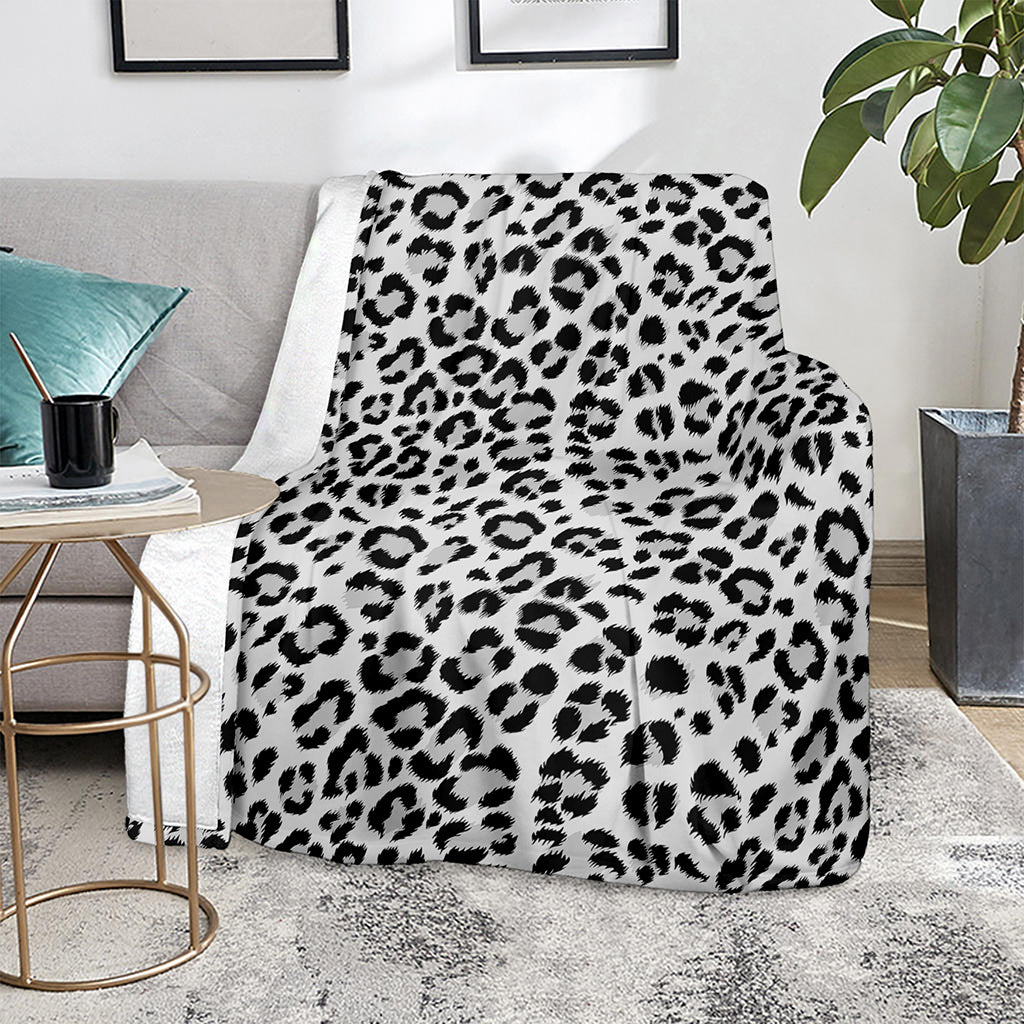 White Leopard Print Blanket