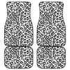 White Leopard Print Front and Back Car Floor Mats