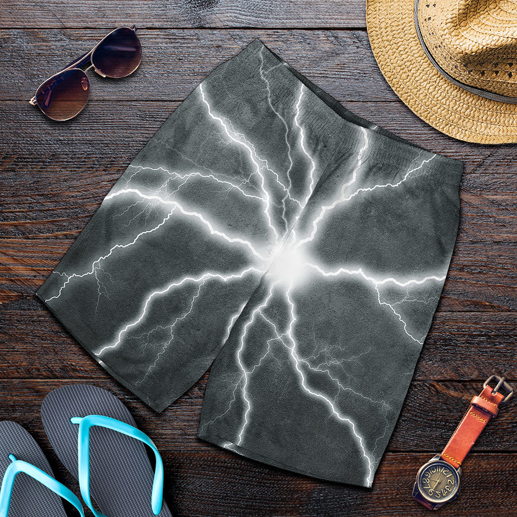 White Lightning Print Men's Shorts