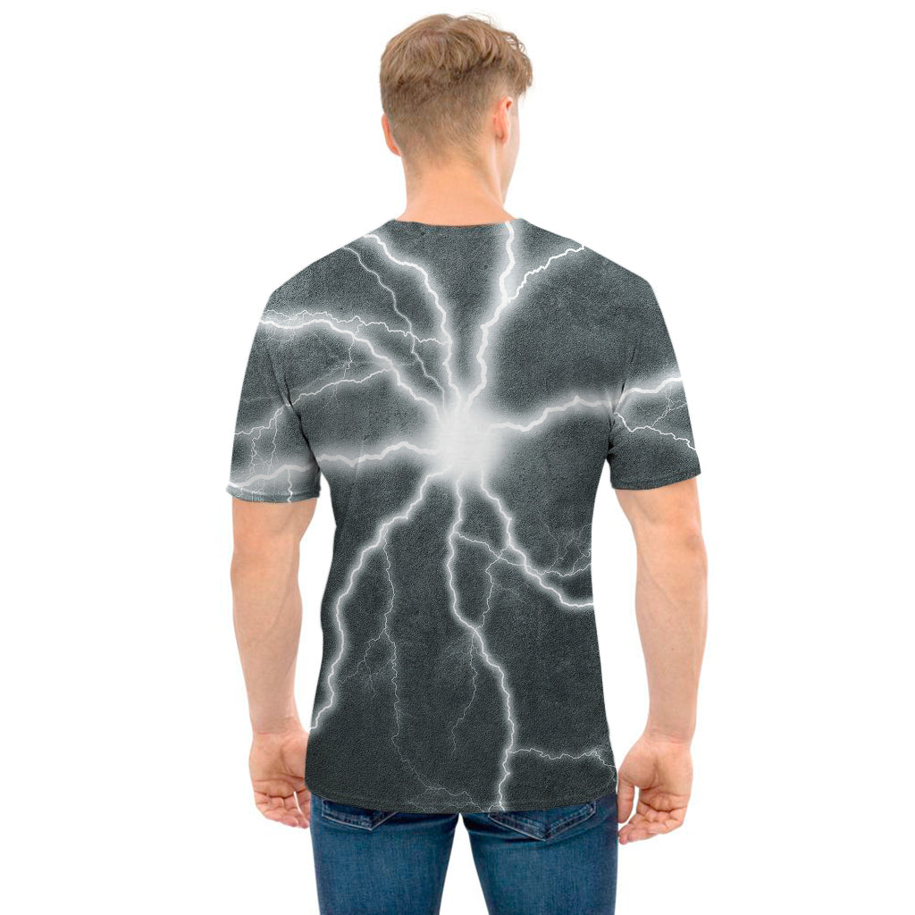 White Lightning Print Men's T-Shirt