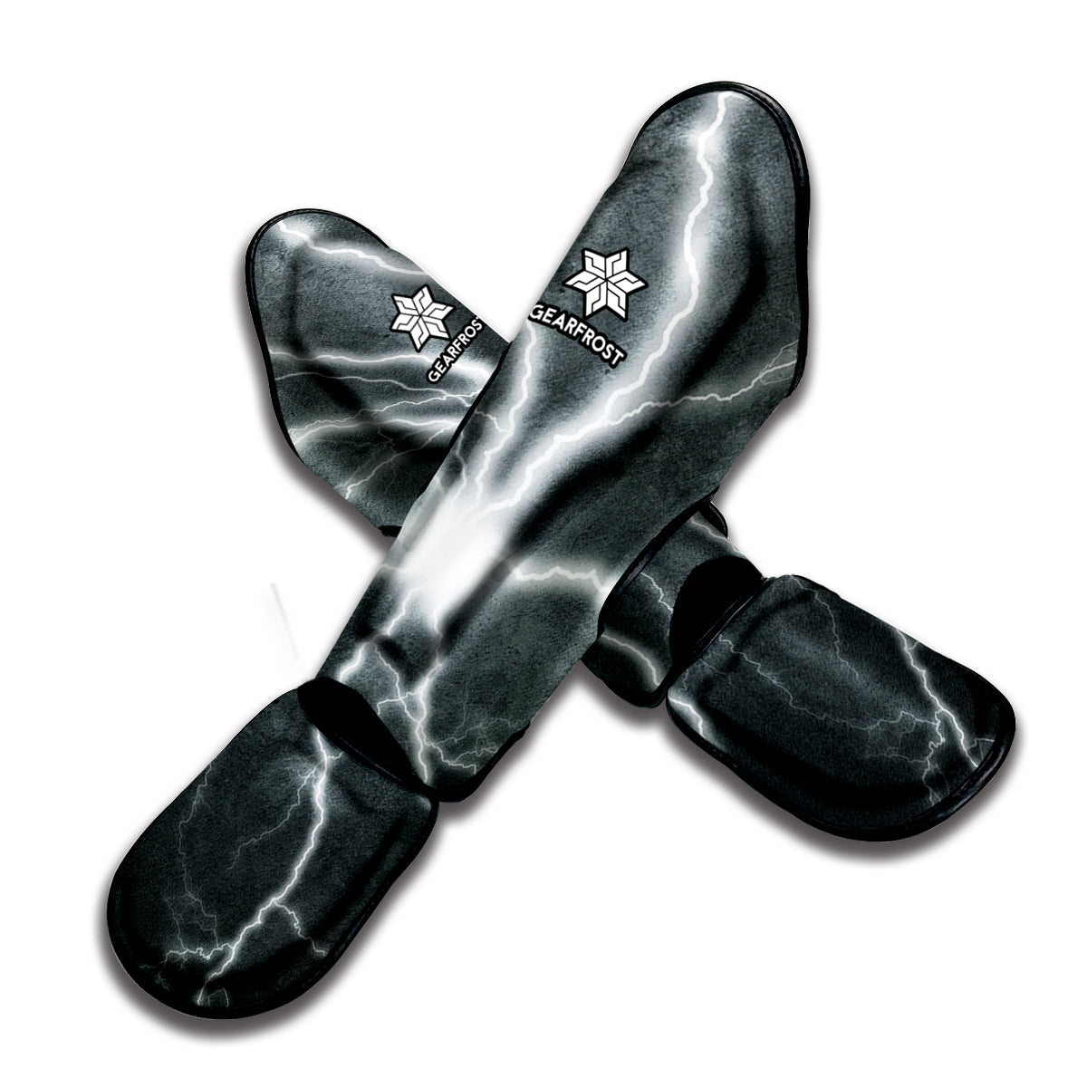 White Lightning Print Muay Thai Shin Guard