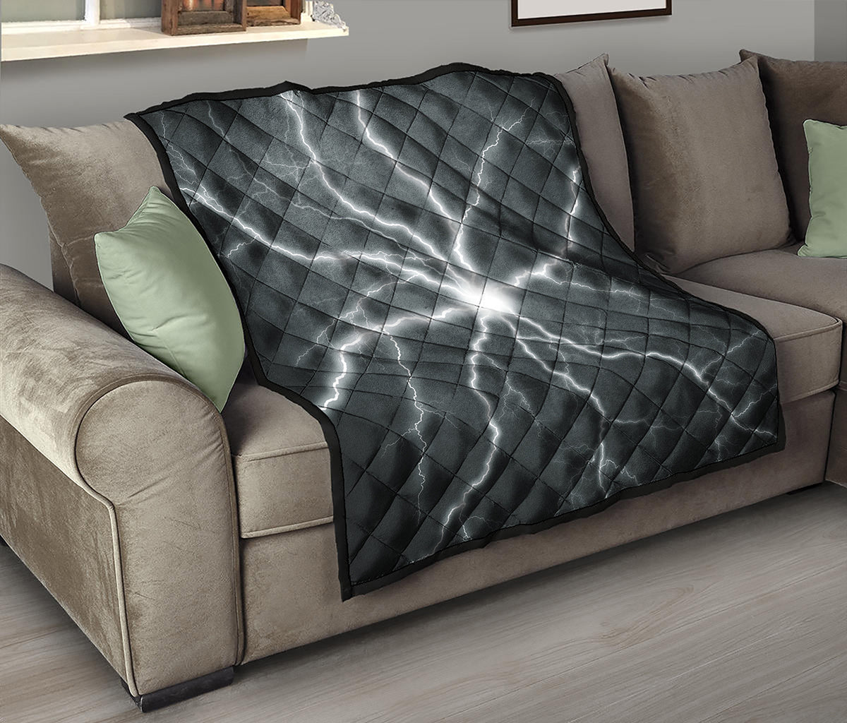 White Lightning Print Quilt