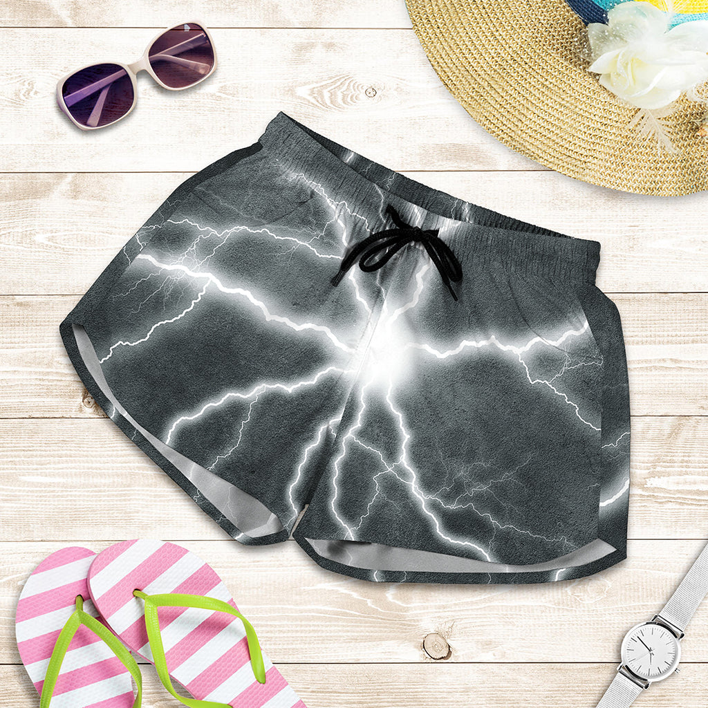 White Lightning Print Women's Shorts