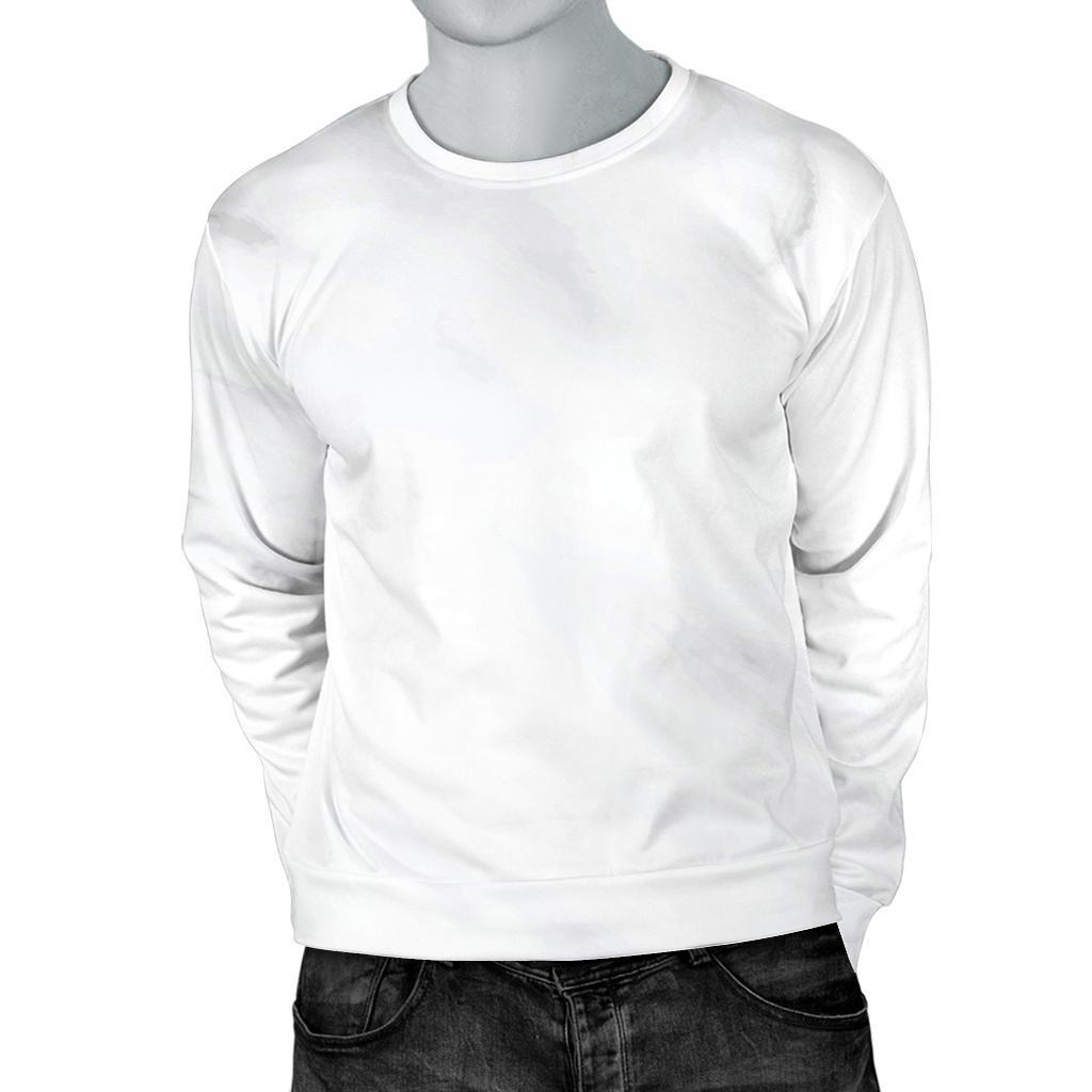 White Marble Print Men's Crewneck Sweatshirt GearFrost