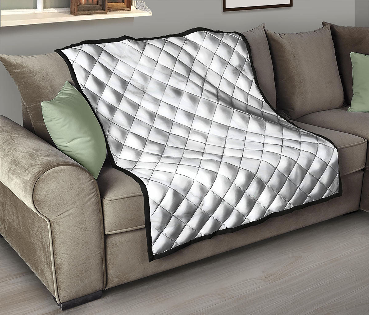 White Marble Print Quilt