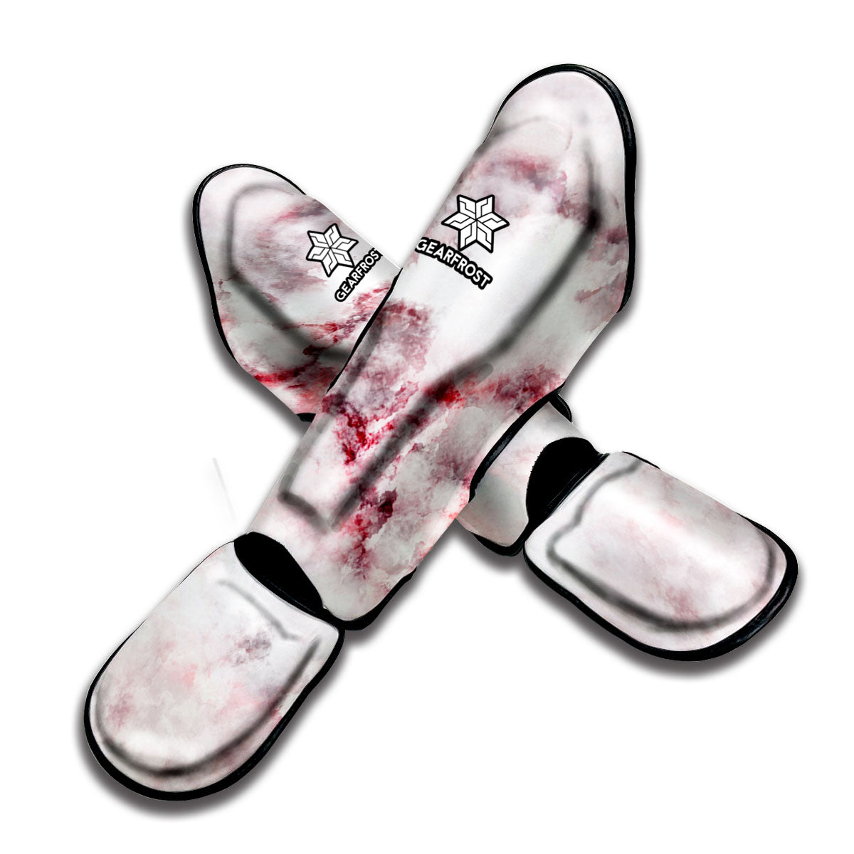 White Ruby Marble Print Muay Thai Shin Guard