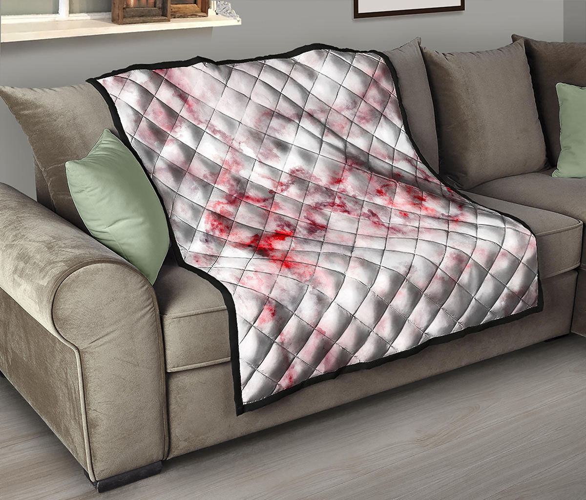 White Ruby Marble Print Quilt