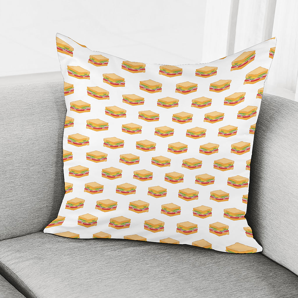 White Sandwiches Pattern Print Pillow Cover