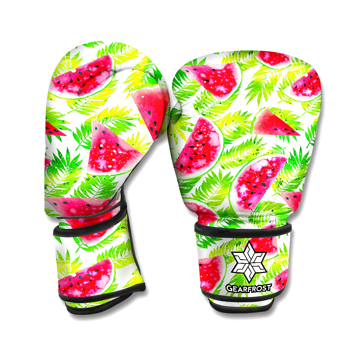 White Summer Watermelon Pattern Print Boxing Gloves
