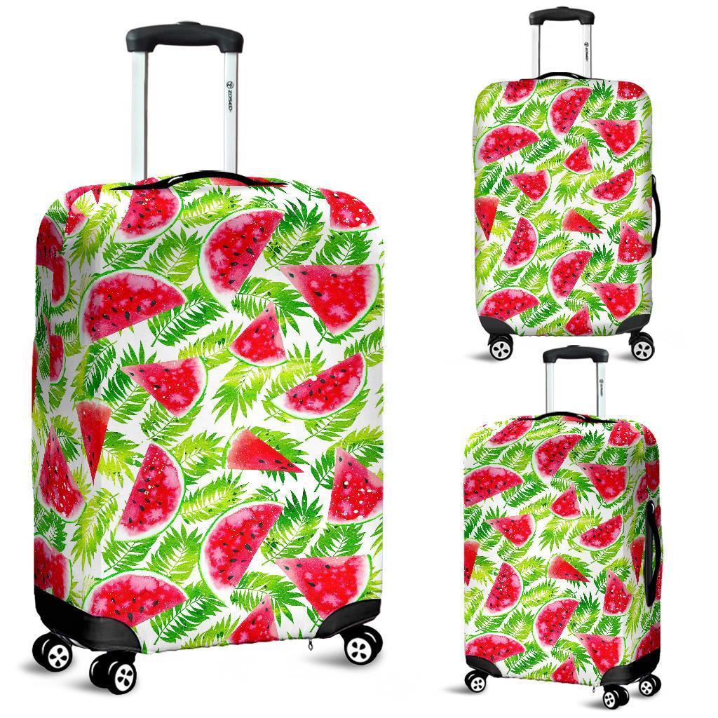 White Summer Watermelon Pattern Print Luggage Cover GearFrost