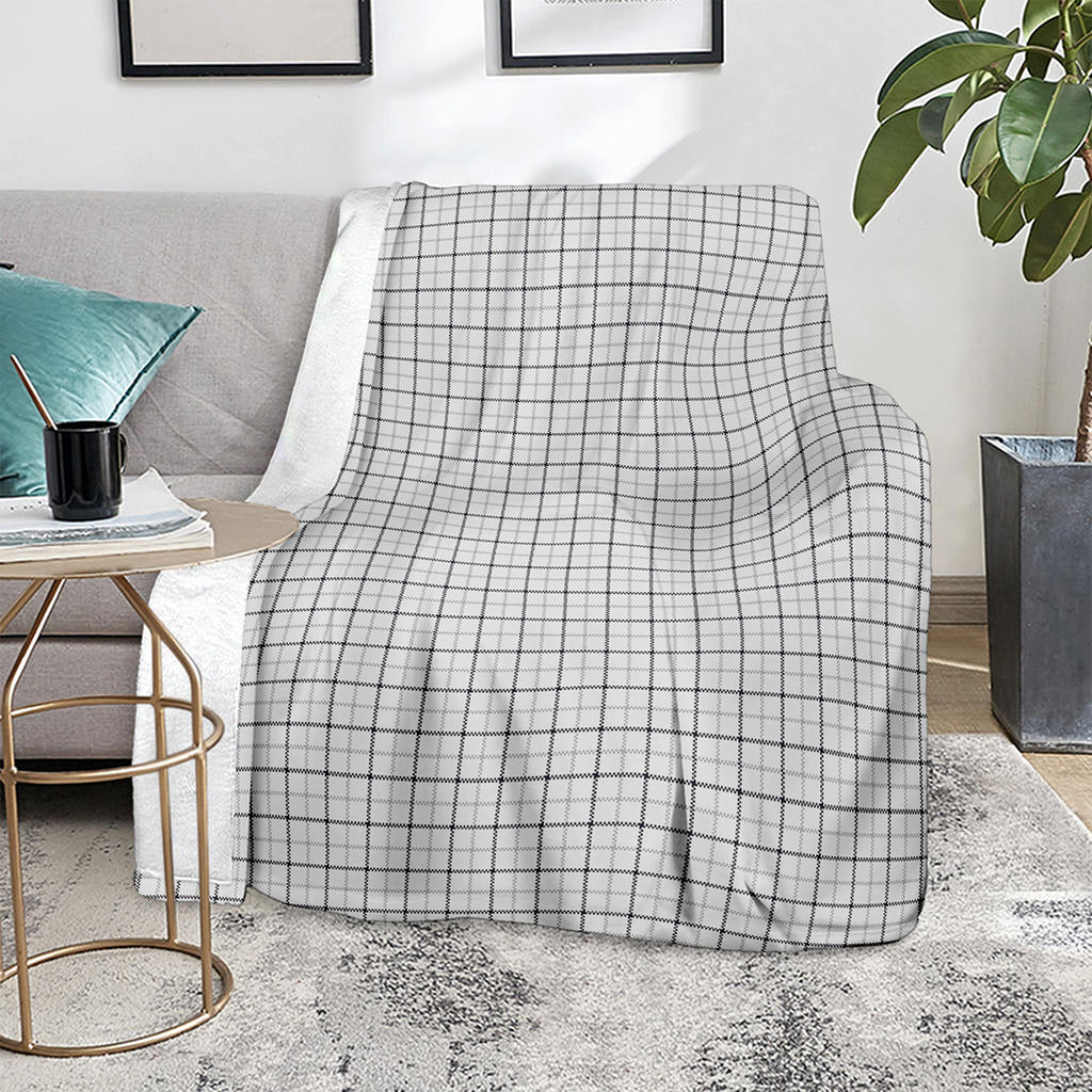 White Tattersall Pattern Print Blanket