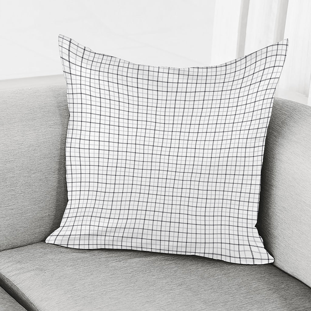 White Tattersall Pattern Print Pillow Cover