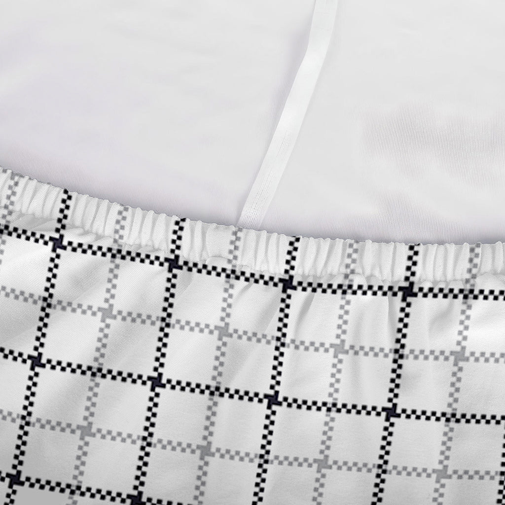 White Tattersall Pattern Print Sofa Cover