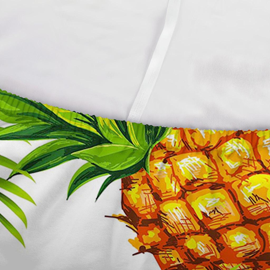 White Tropical Pineapple Pattern Print Sofa Cover
