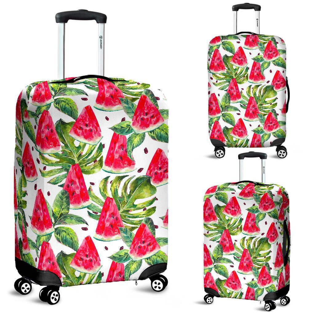 White Tropical Watermelon Pattern Print Luggage Cover GearFrost
