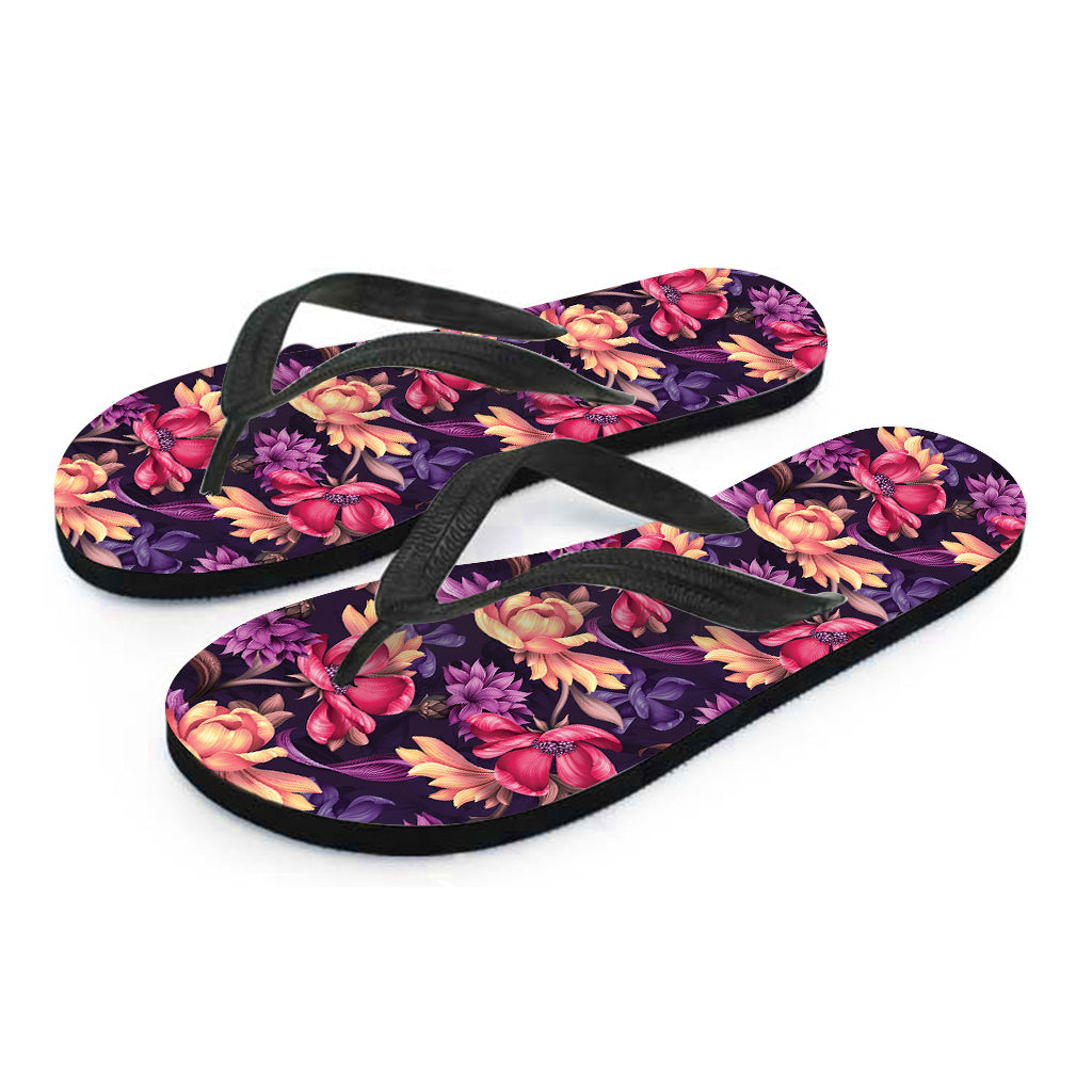 Wild Flower Print Flip Flops