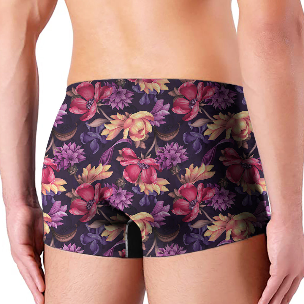 Wild Flower Print Men's Boxer Briefs